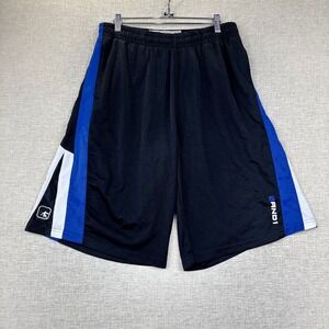 AND1 Mens Basketball Shorts Black Blue White Mesh Athletic Size Large